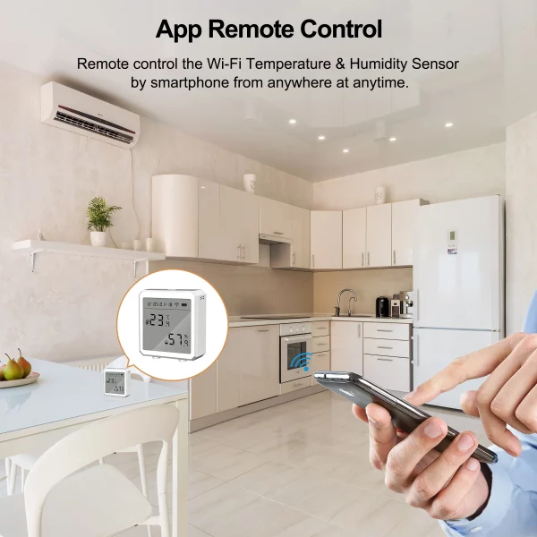 GIRIER Tuya Smart WiFi Temperature Humidity Sensor with LCD Screen Wireless Smart Thermometer Hygrometer Works Alexa Hey Google - Image 4