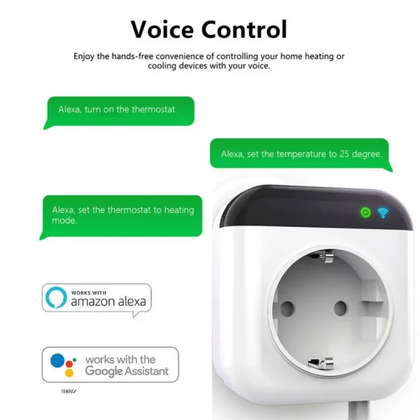Wifi Tuya Smart Programmable Thermostat Plug Smart Socket Temperature Controller Outlet Wireless Plug-in Socket APP Control - Image 5